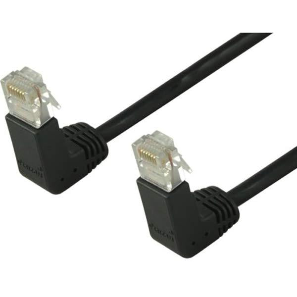 6' CAT5e (350 MHz) UTP Network Cable - Down-Down Angled Connectors - Black